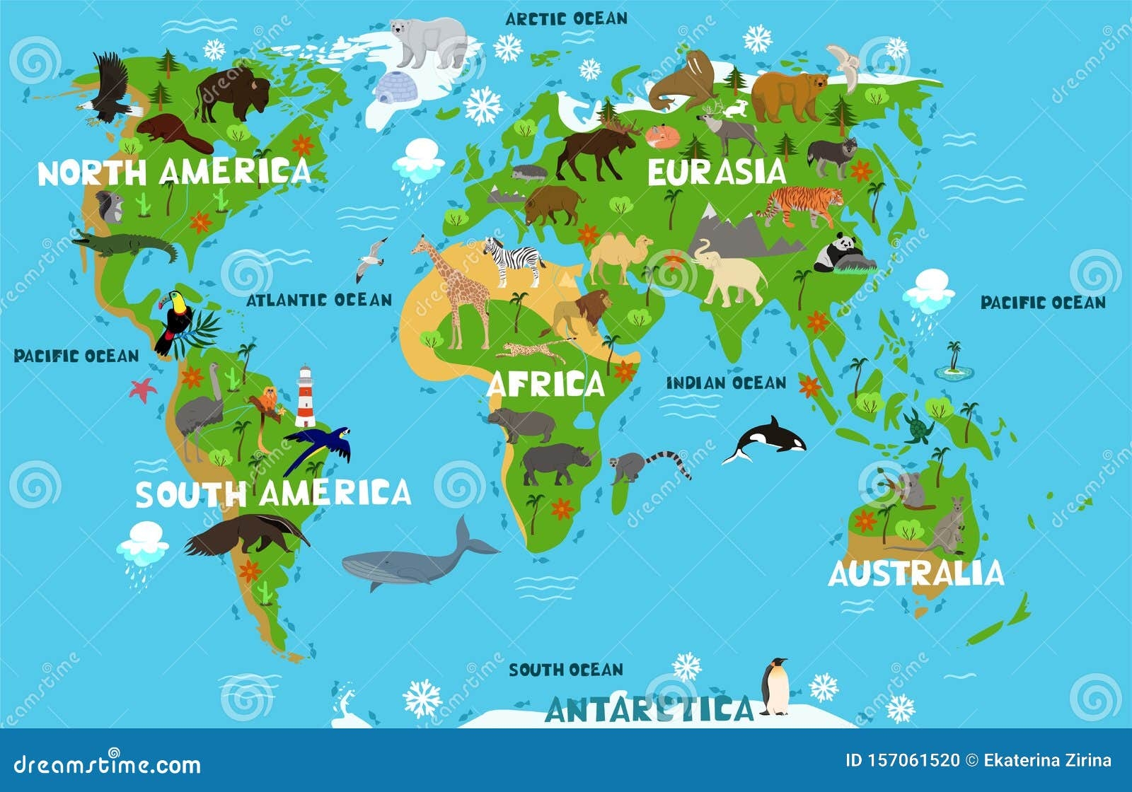 nombre de los continentes