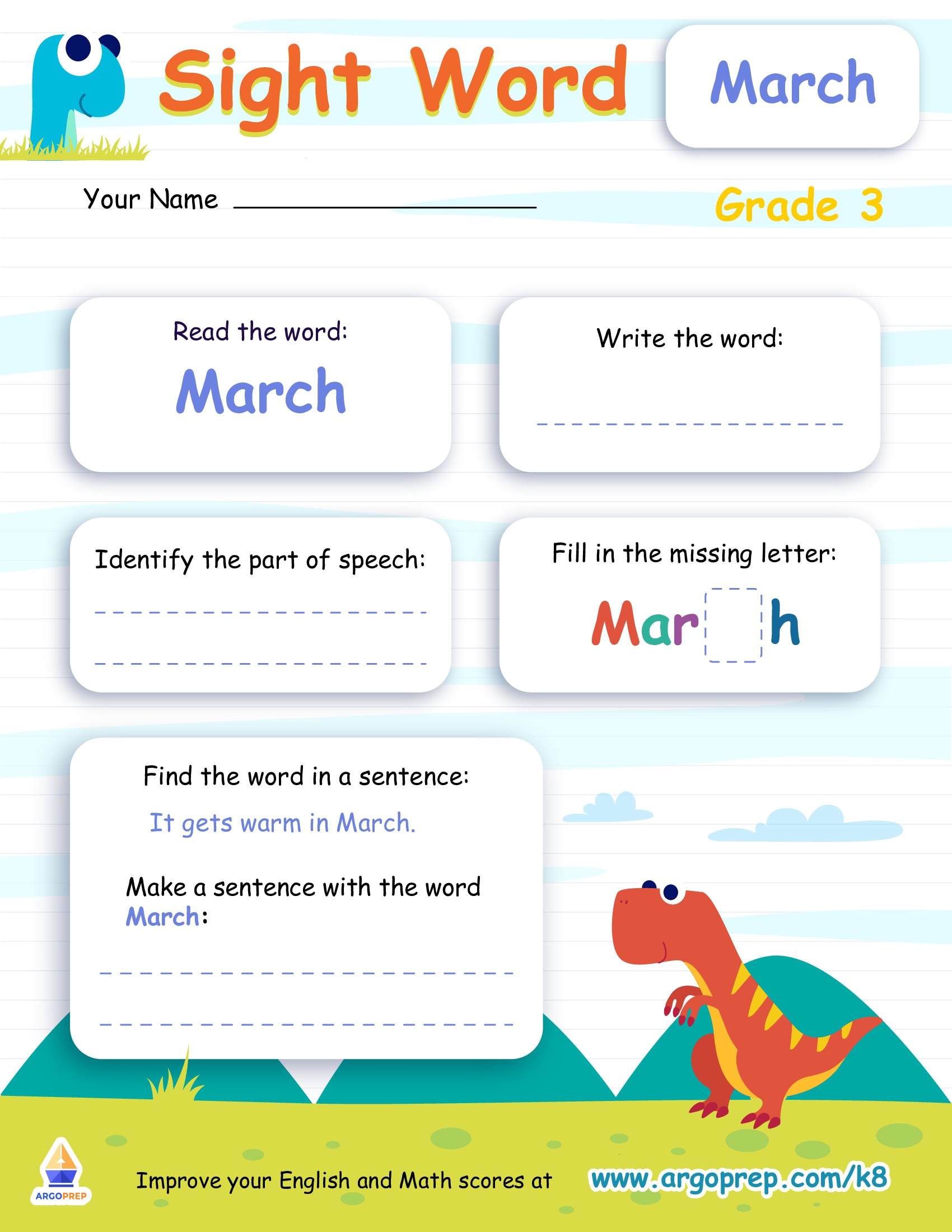 March Of The Sight Words ArgoPrep