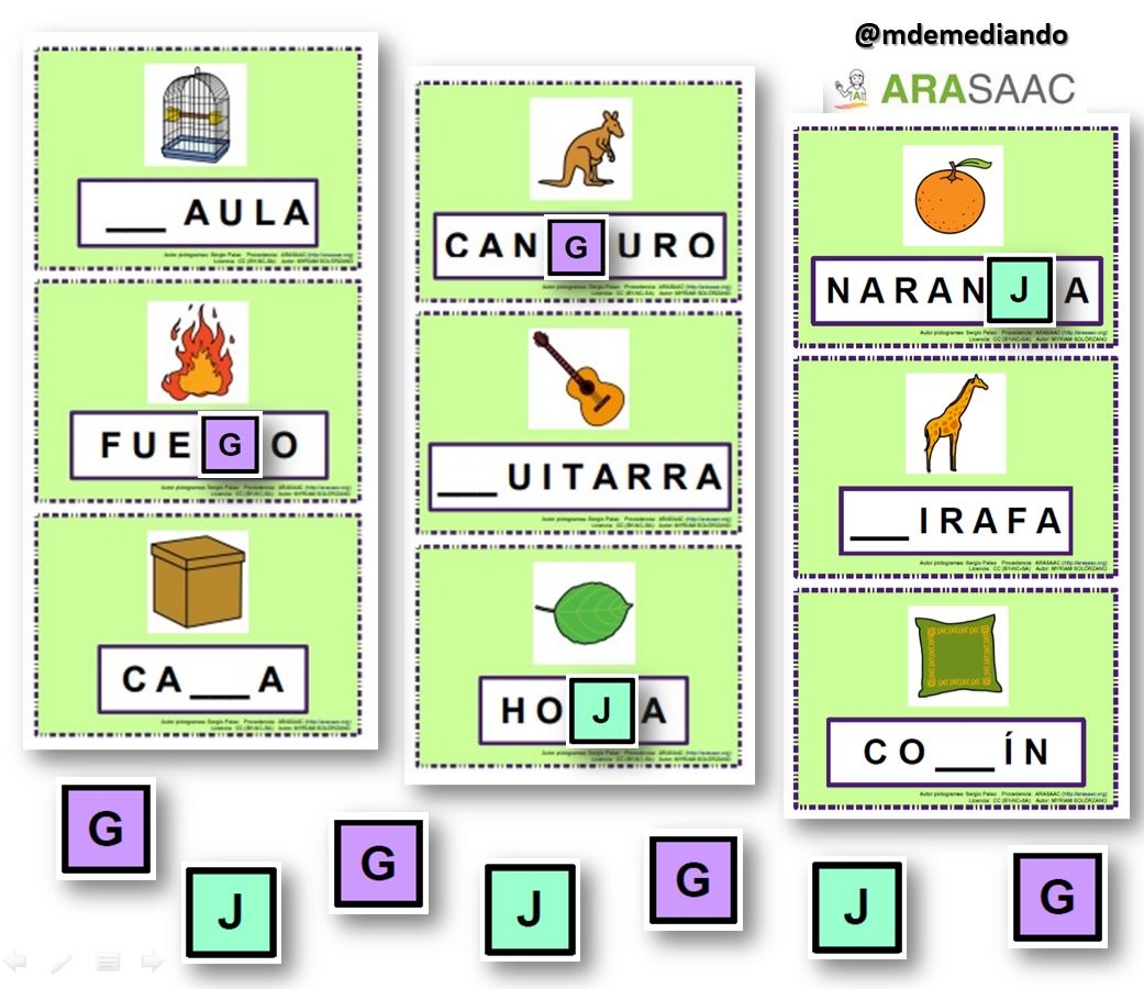 Material TEACCH Se Escribe Con G O Con J ARASAAC AAC Resources Material TEACCH Se Escribe Con G O Con J ARASAAC AAC Resources