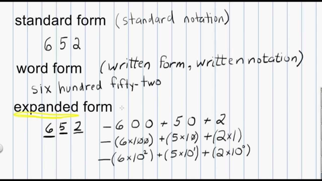 Math Numeration Standard Form Word Form And Expanded Form For Whole Numbers YouTube Math Numeration Standard Form Word Form And Expanded Form For Whole Numbers YouTube
