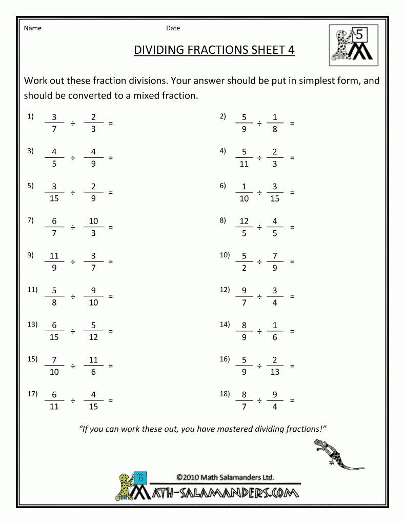 adding and subtracting multiplying and dividing fractions worksheet