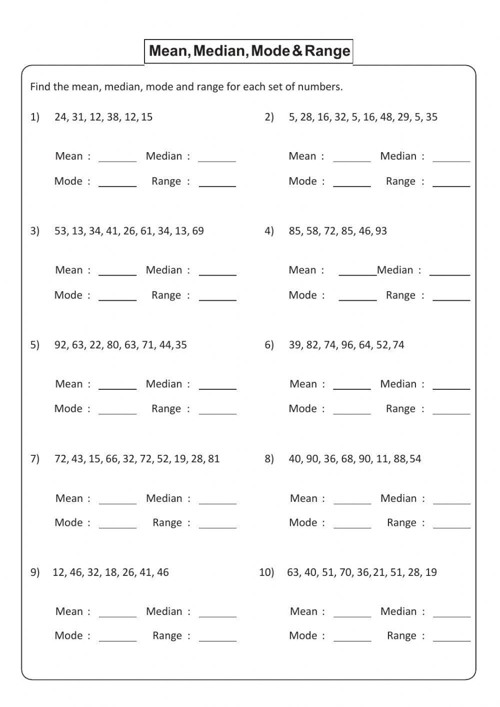Mean Median Mode And Range Interactive Worksheet Live Worksheets Worksheets Library Mean Median Mode And Range Interactive Worksheet Live Worksheets Worksheets Library