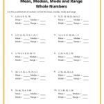 Mean Median Mode Range Worksheets