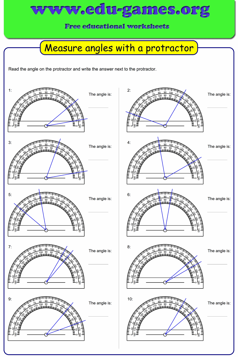 Measuring Angles With A Protractor Worksheet Free Printable PDFs Measuring Angles With A Protractor Worksheet Free Printable PDFs