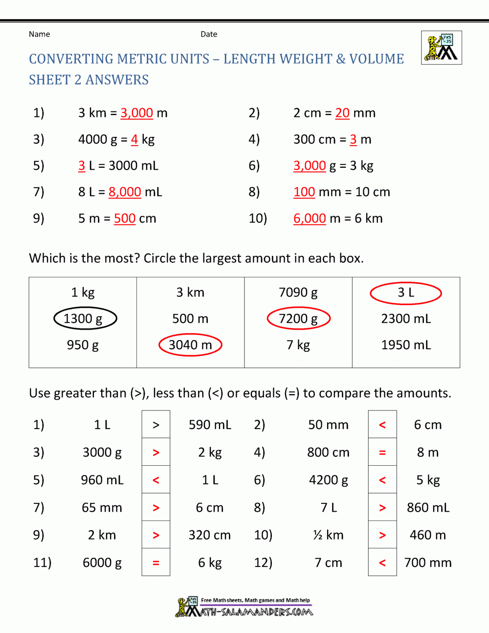 converting metric units a worksheet converting metric units a worksheet