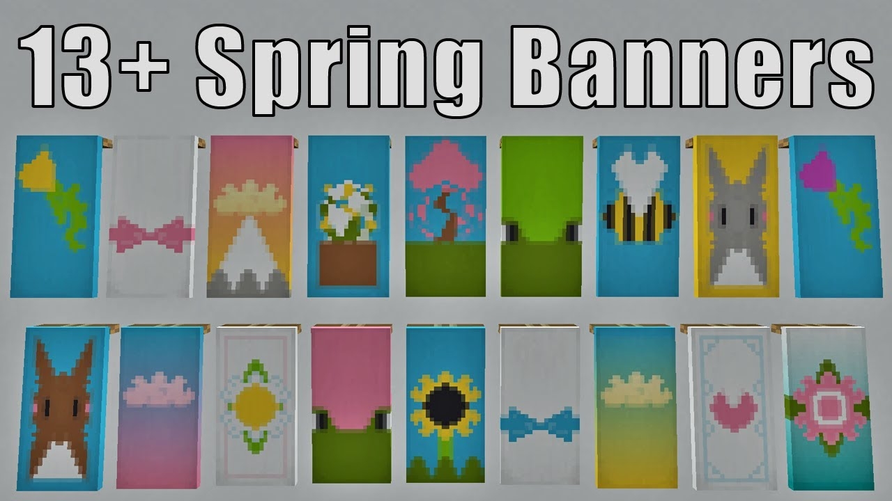 Minecraft Banners 13 Spring And Fantasy Designs Build Tutorial YouTube