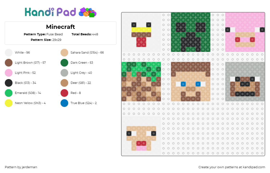 Minecraft Kandi Pad Kandi Patterns Fuse Bead Patterns Pony Bead Patterns