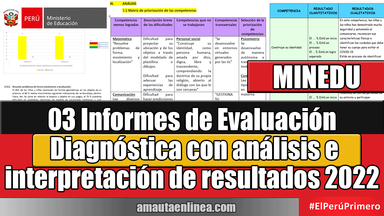  Minedu 03 Informes De Evaluaci n Diagn stica Con An lisis E Interpretaci n De Resultados 2022 
