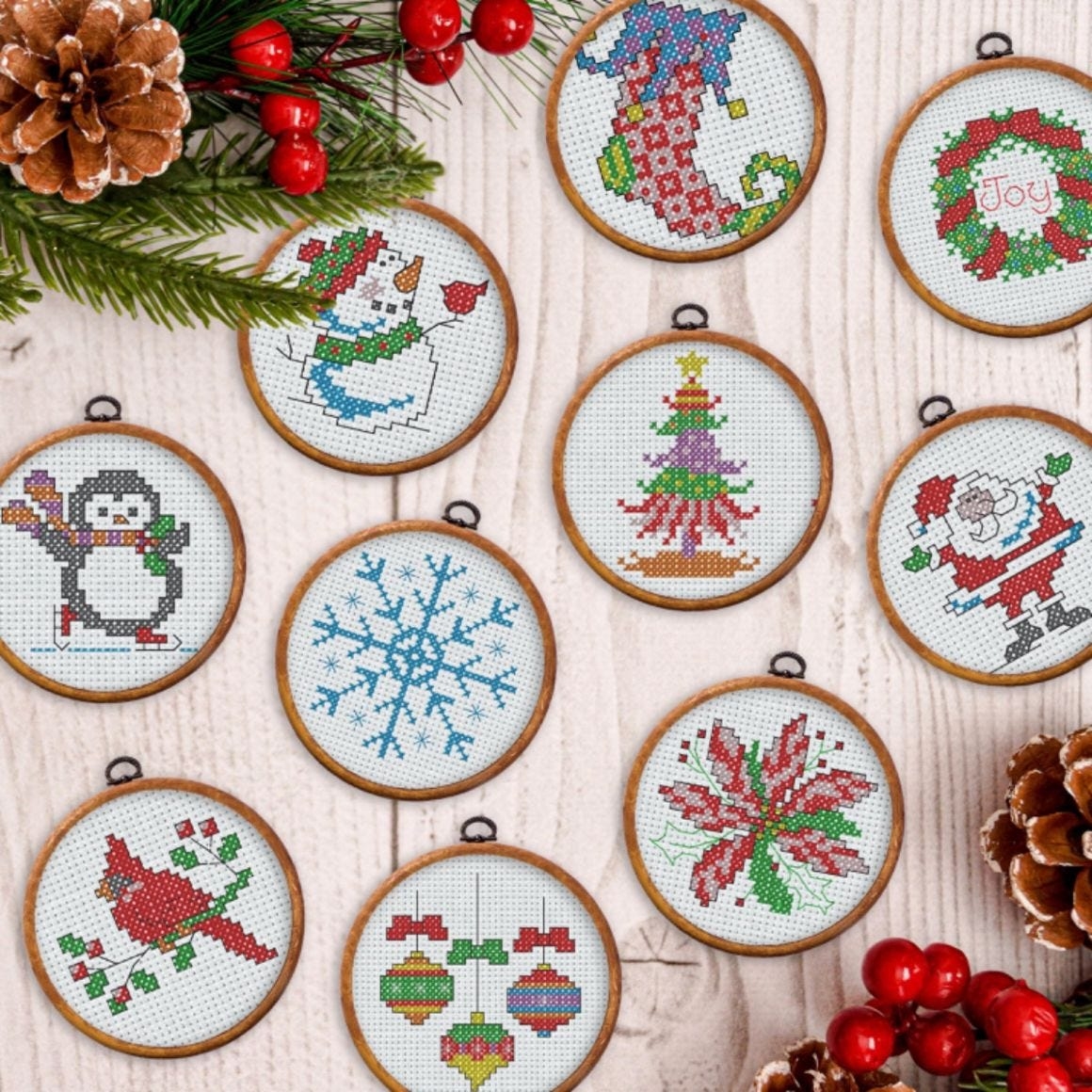 Mini Christmas Bundle Bucilla Digital Cross Stitch Pattern Plaid Online