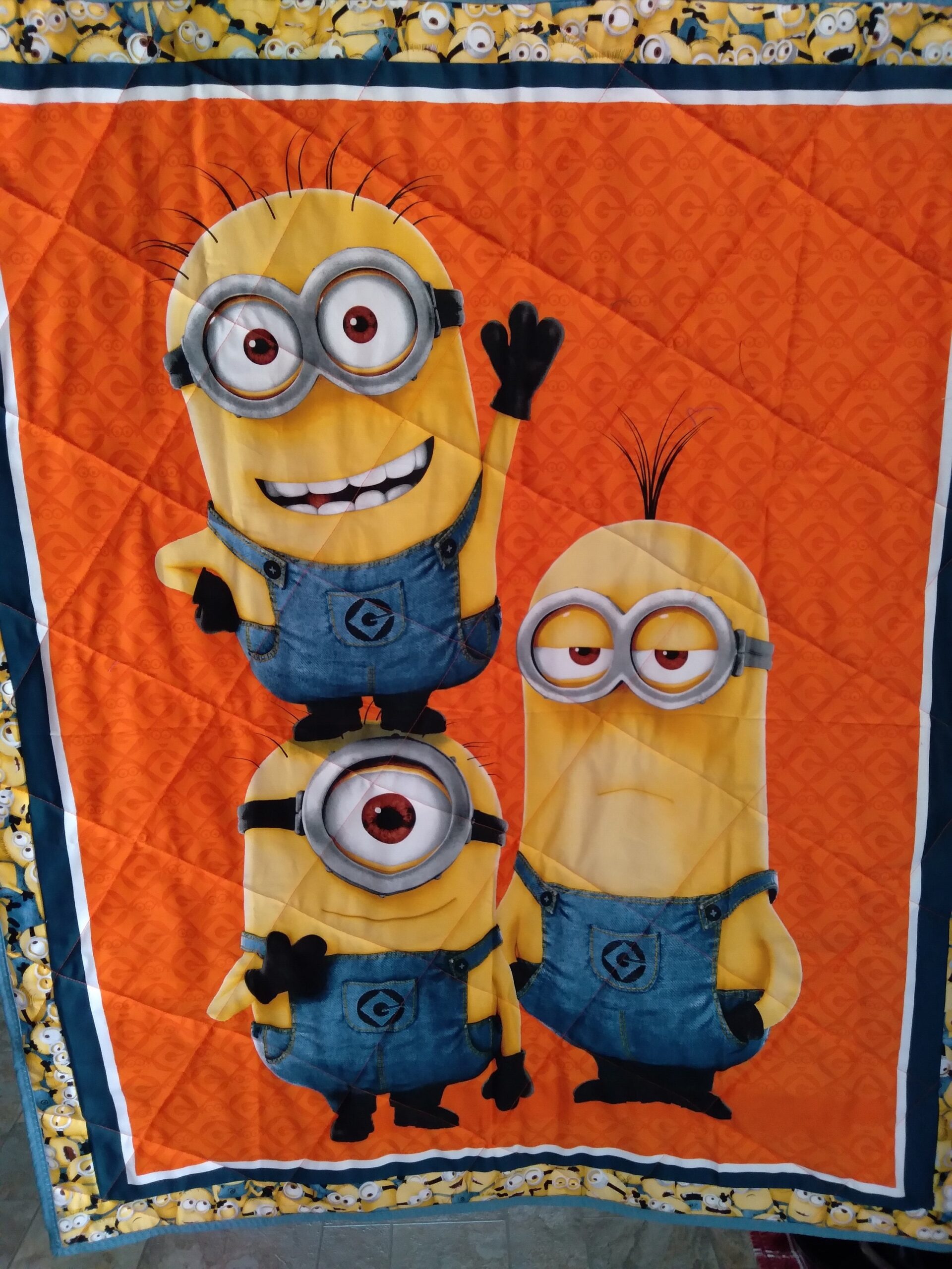 Minions Homemade Throw Quilt Etsy Minions Homemade Throw Quilt Etsy