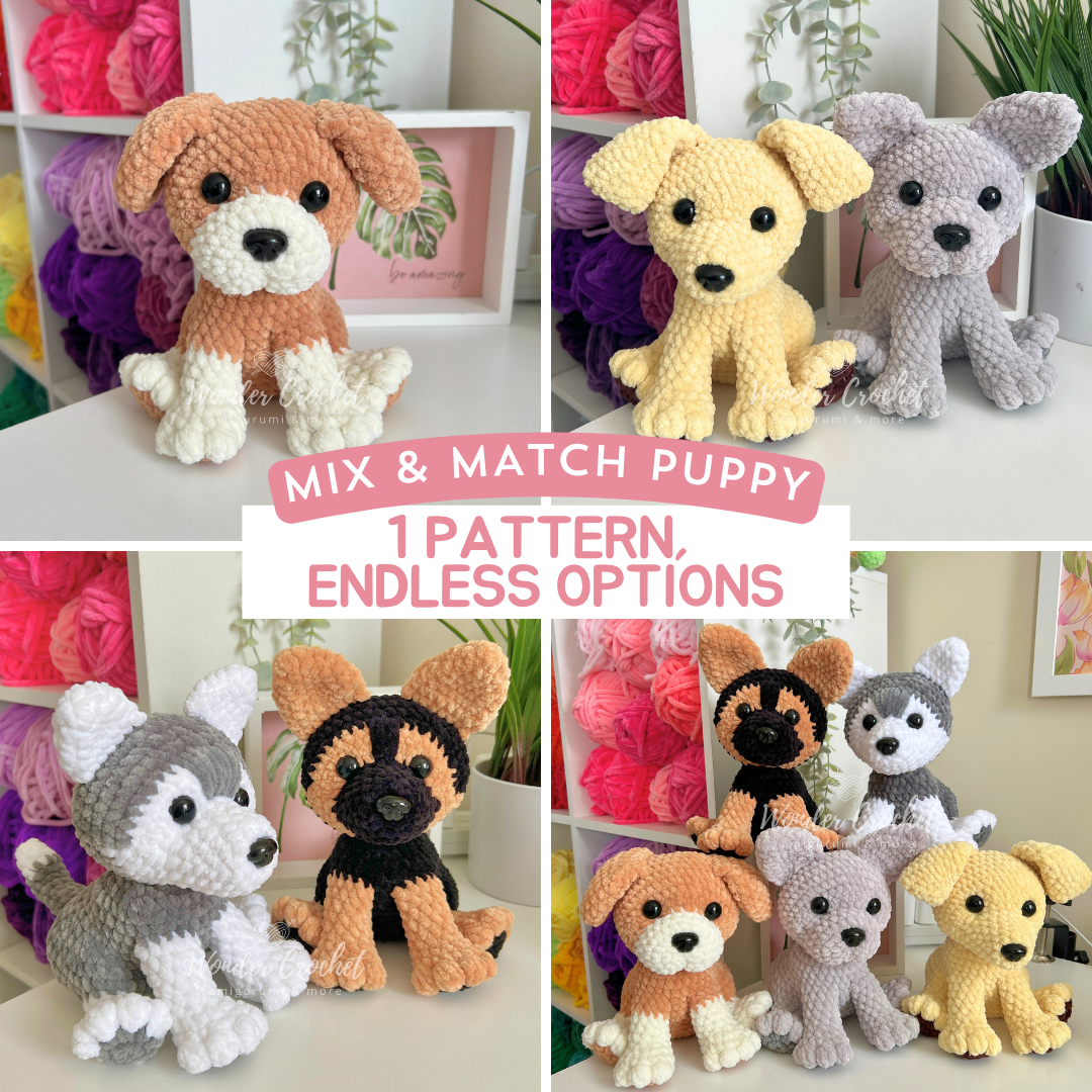 Mix And Match Puppy Crochet Pattern Dog Amigurumi PDF Wonder Crochet Mix And Match Puppy Crochet Pattern Dog Amigurumi PDF Wonder Crochet