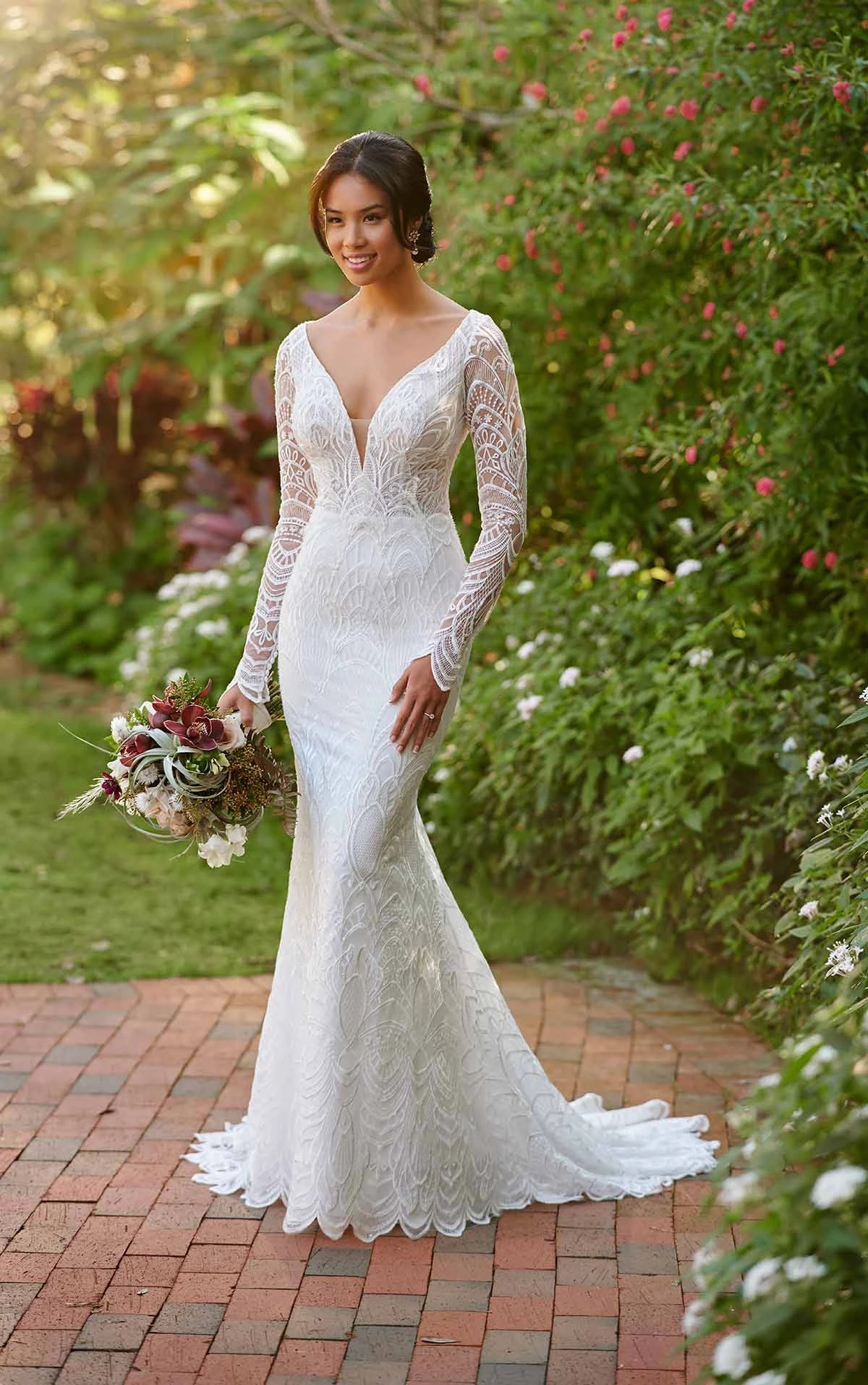 Mixed Pattern Lace Wedding Dress With Beading Essense Of Australia Wedding Dresses