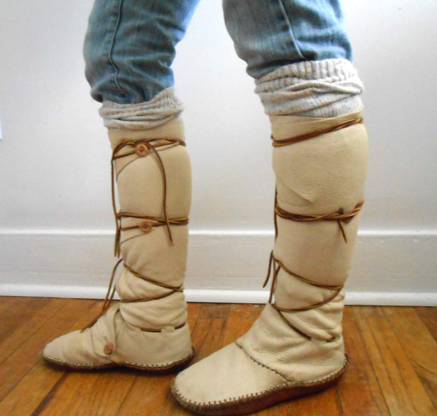 Moccasin Pattern Mountain Man Knee High Moccasins Mountain Man Knee High Moccasins Top