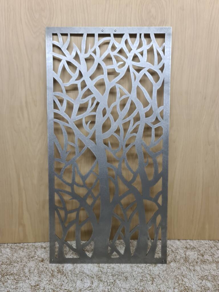 Modern Framed Tree Branch Bush Metal Wall Art Decor Mixed Media Collage Voxitworld