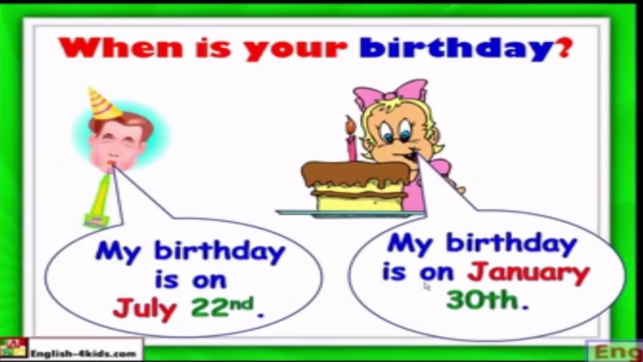Months Birthdays When Is Your Birthday Unit 3 YouTube