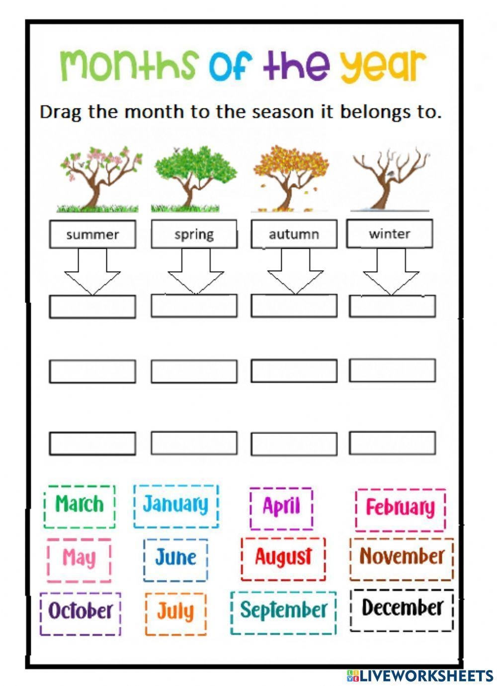 Months Of The Year Season Worksheet Live Worksheets Worksheets Library Months Of The Year Season Worksheet Live Worksheets Worksheets Library