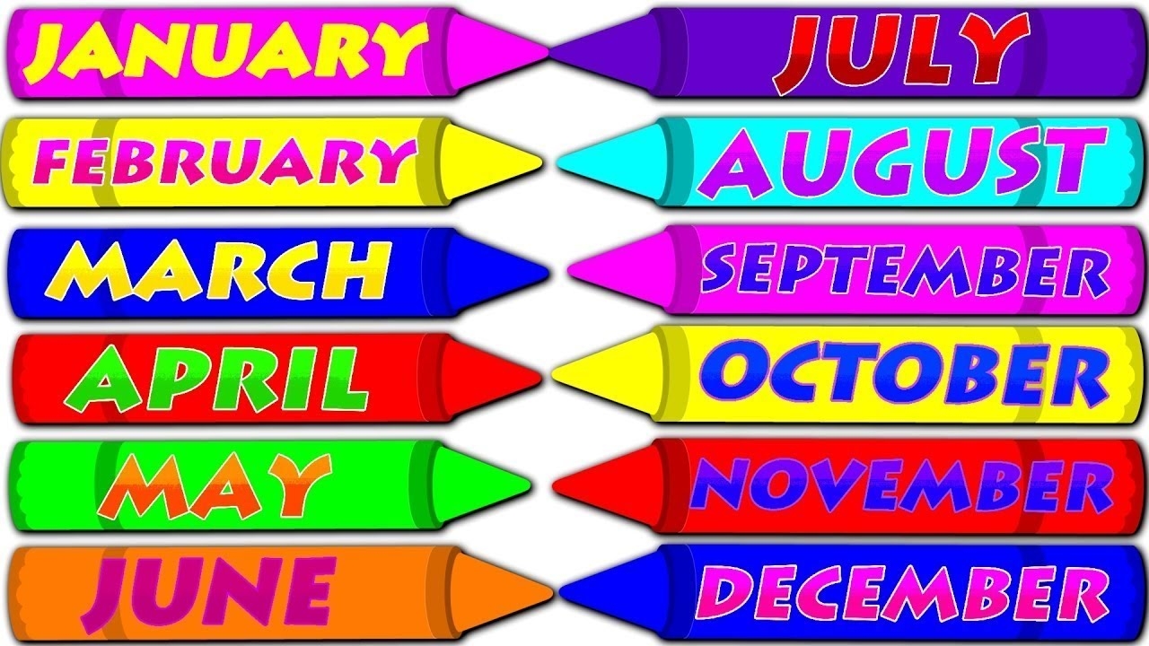 Months Of The Year With Spellings Slow Version For Kids Preschool Learning Learn Month Names YouTube