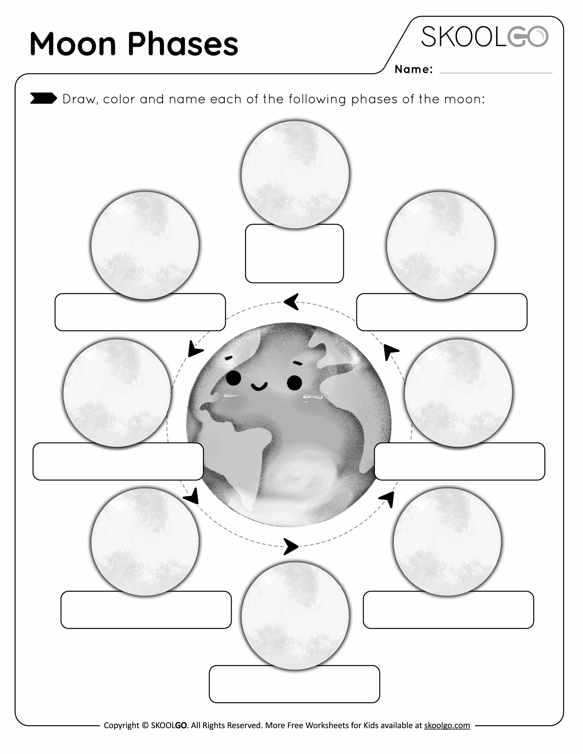 worksheet for phases of the moon