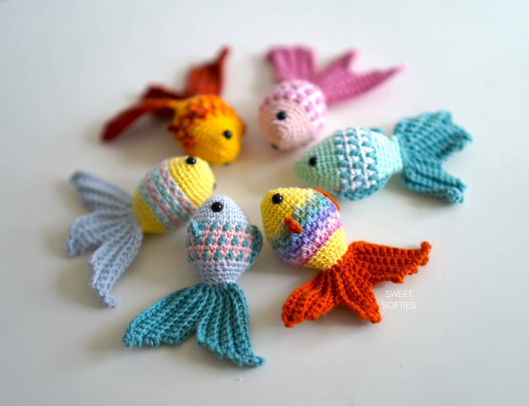 Mosaic Goldfish Free Amigurumi Crochet Pattern Sweet Softies