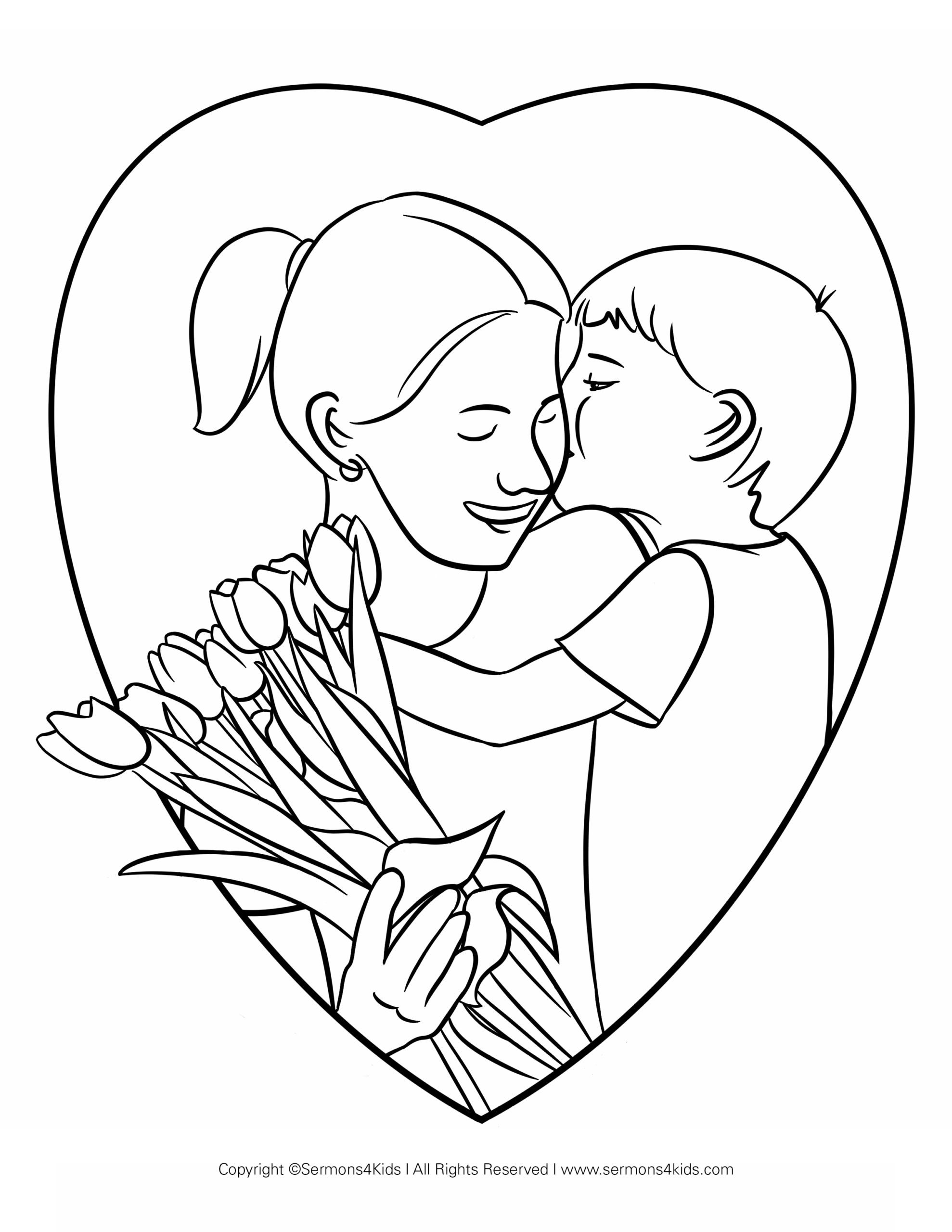 Mothers Day Coloring Childrens Sermons From Sermons4Kids Worksheets Library