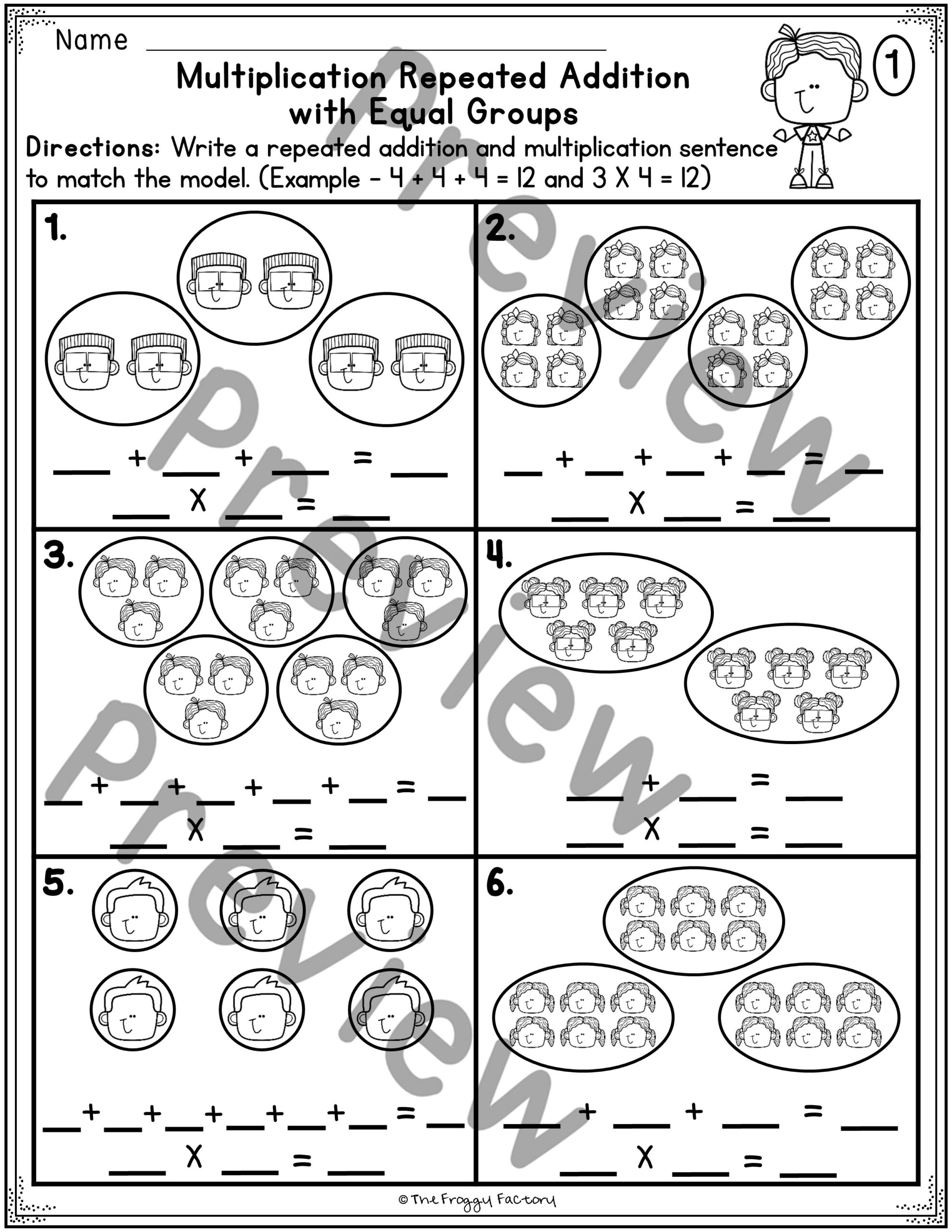 repeated addition multiplication worksheets