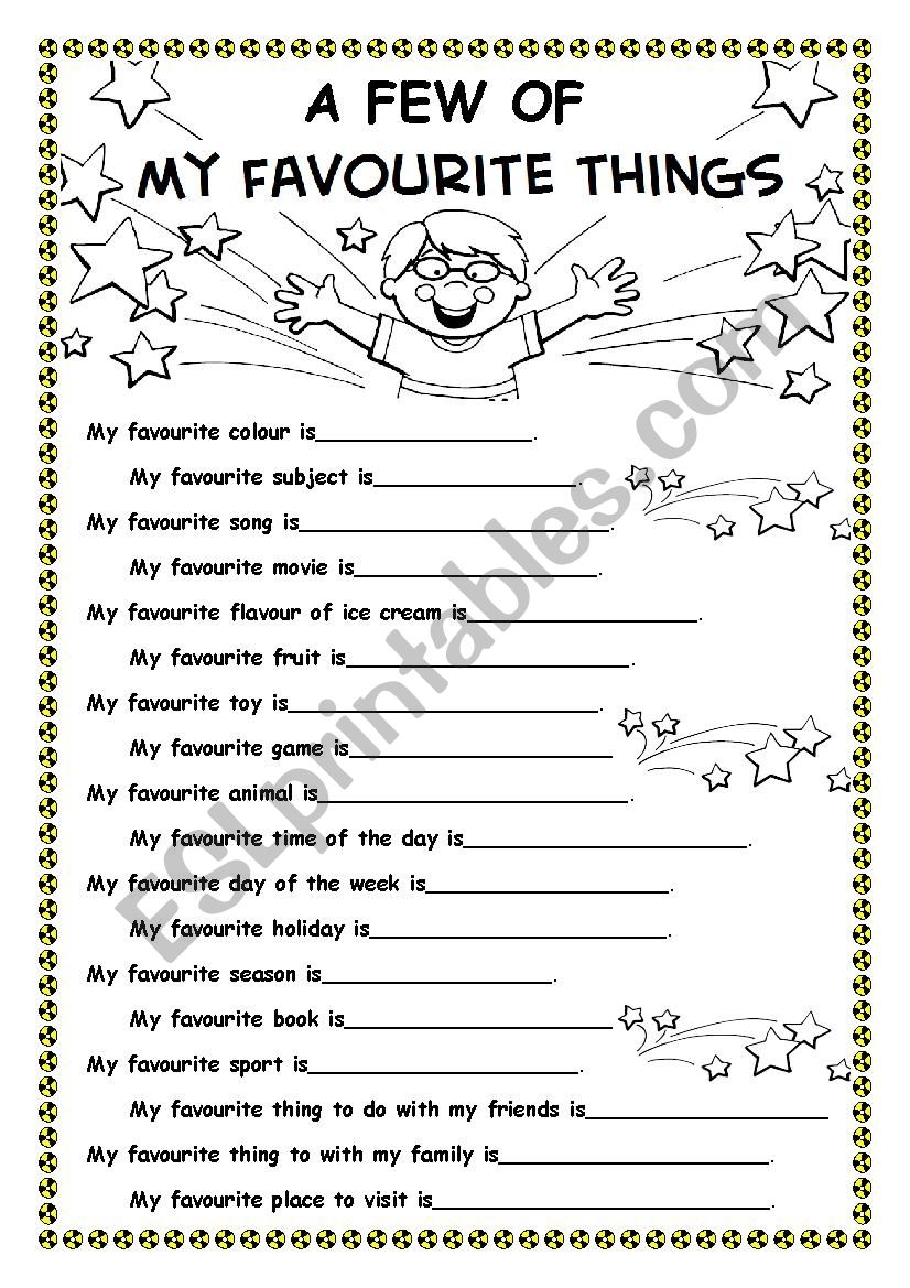 My Favorite Things Printable Printable Party Favors My Favorite Things Printable Printable Party Favors