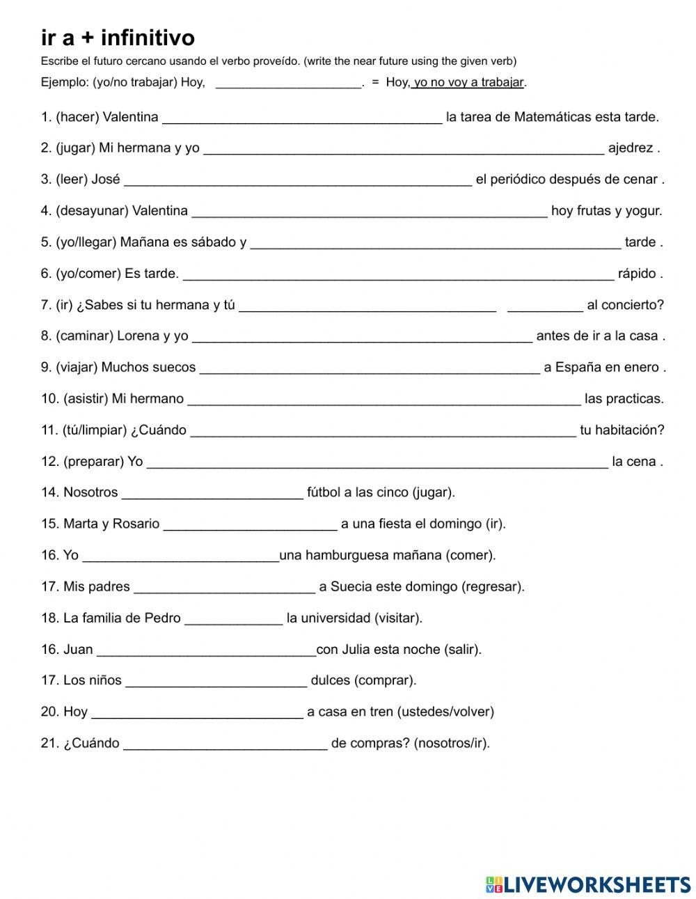 Near Future Practice Worksheet Live Worksheets Worksheets Library