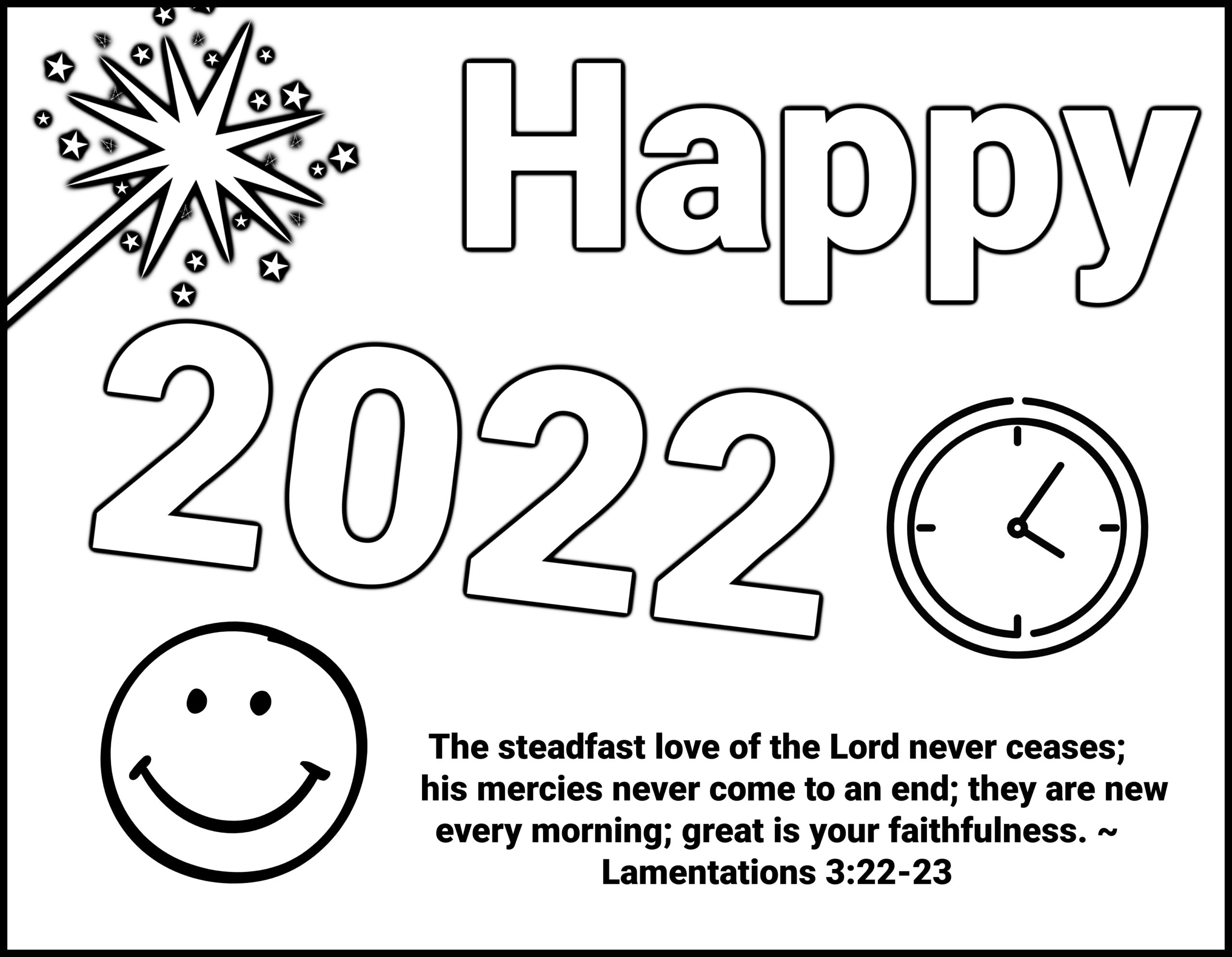 New Year s Coloring Page 2022 Free Printbale PDF 