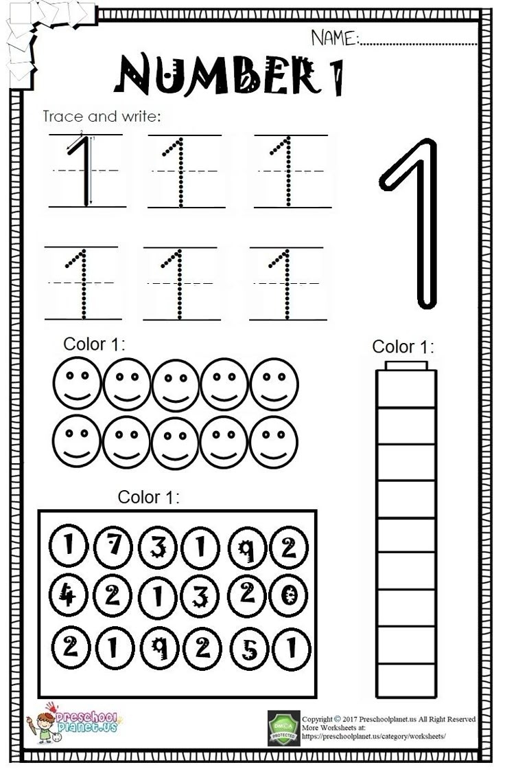 number worksheet for kg