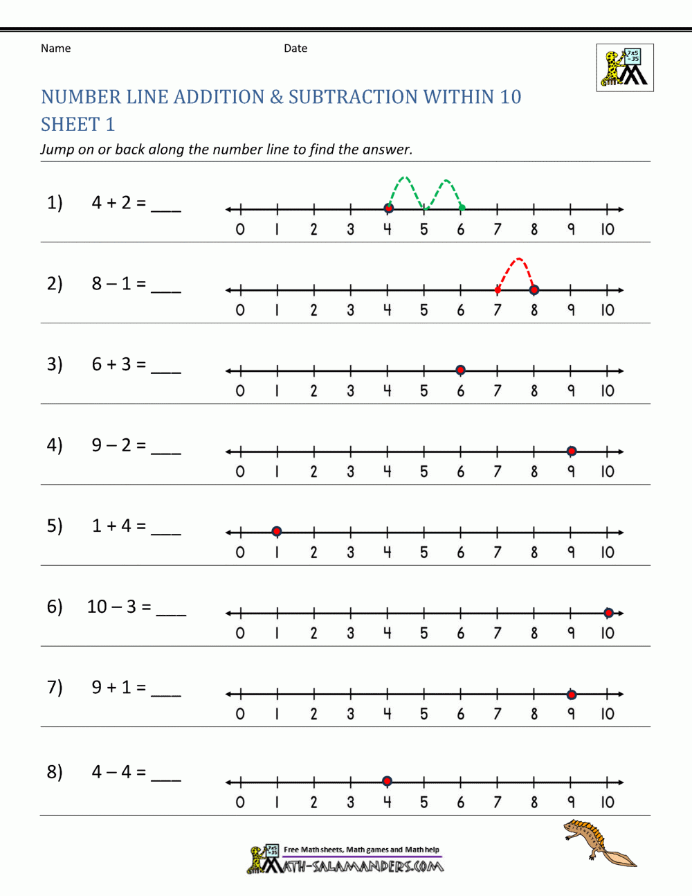 worksheet on addition and subtraction of integers