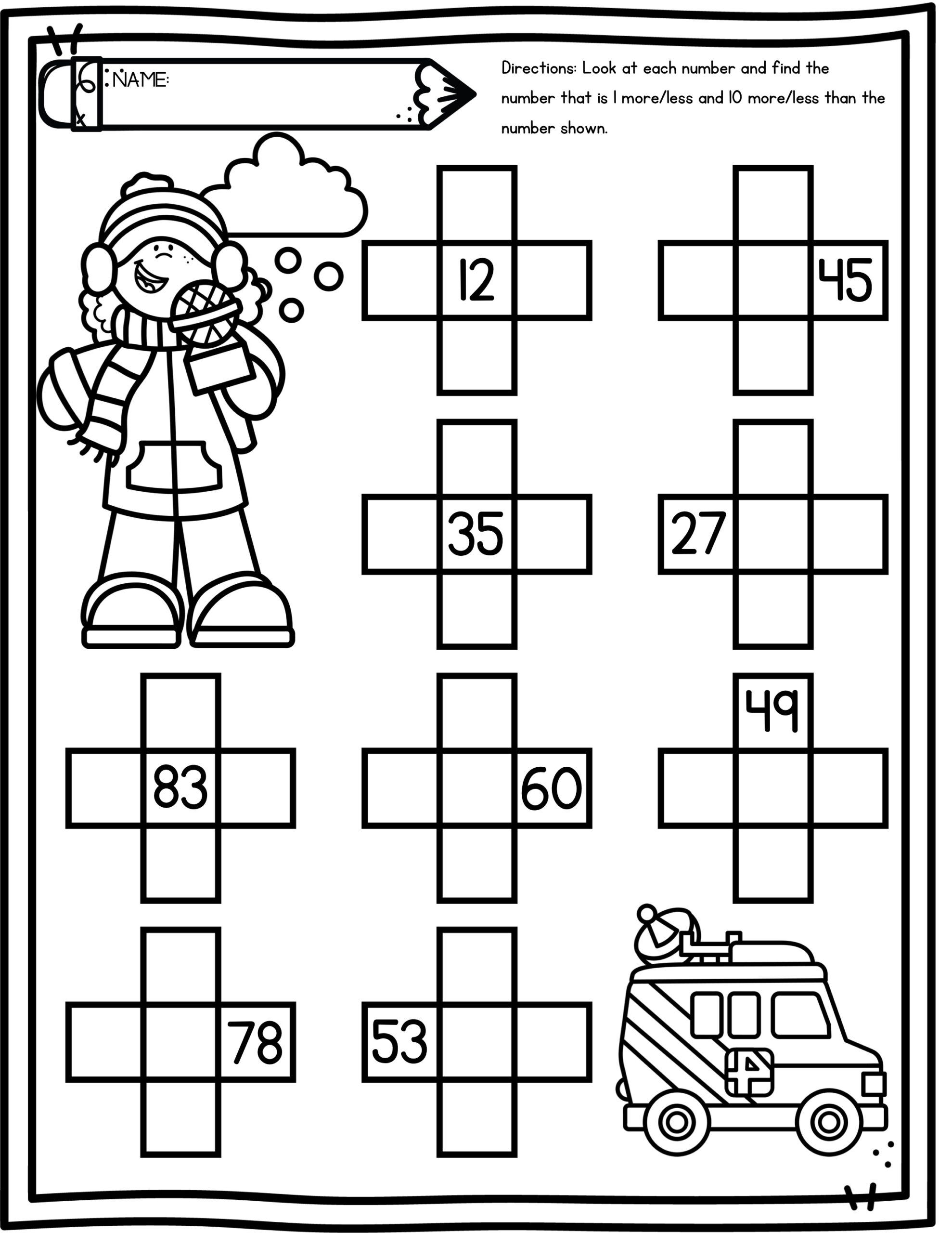 Numbers To 120 Math Puzzles Adding Ten More Ten Less Classful