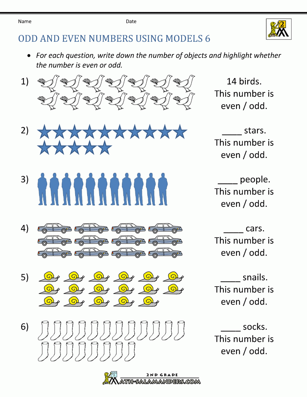 Odd Numbers And Even Numbers Worksheet