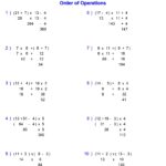 Order Of Operations Without Division Worksheets Basic With Parentheses Made By Teachers