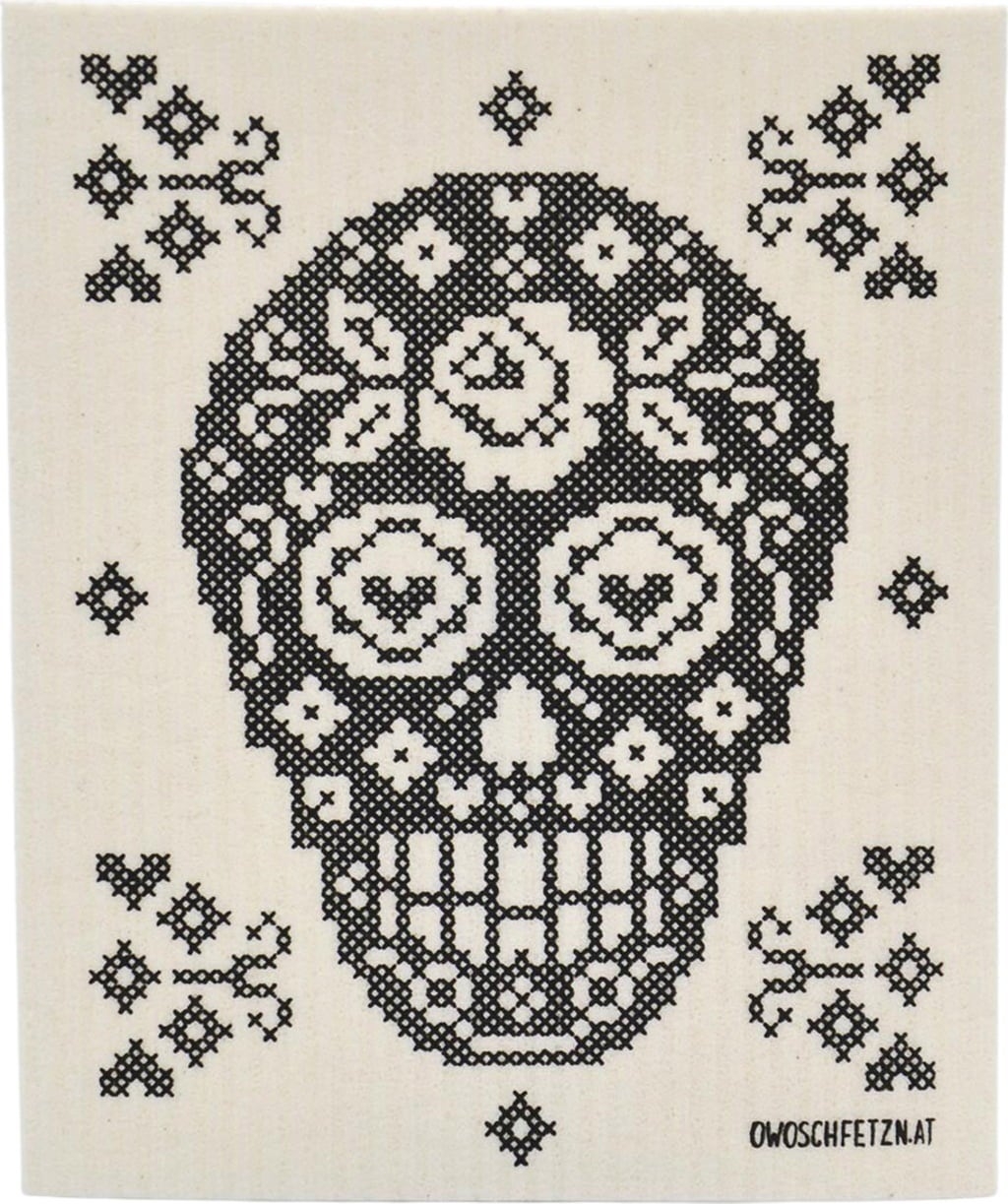 OWOSCHFETZN Cross Stitch Skull Sponge Cloth Ecosplendo Online Shop International OWOSCHFETZN Cross Stitch Skull Sponge Cloth Ecosplendo Online Shop International