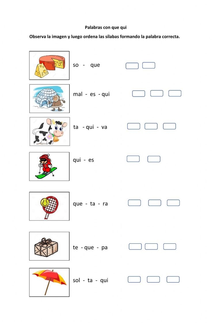 Palabra Con Que Qui Worksheet Palabra Con Que Qui Worksheet