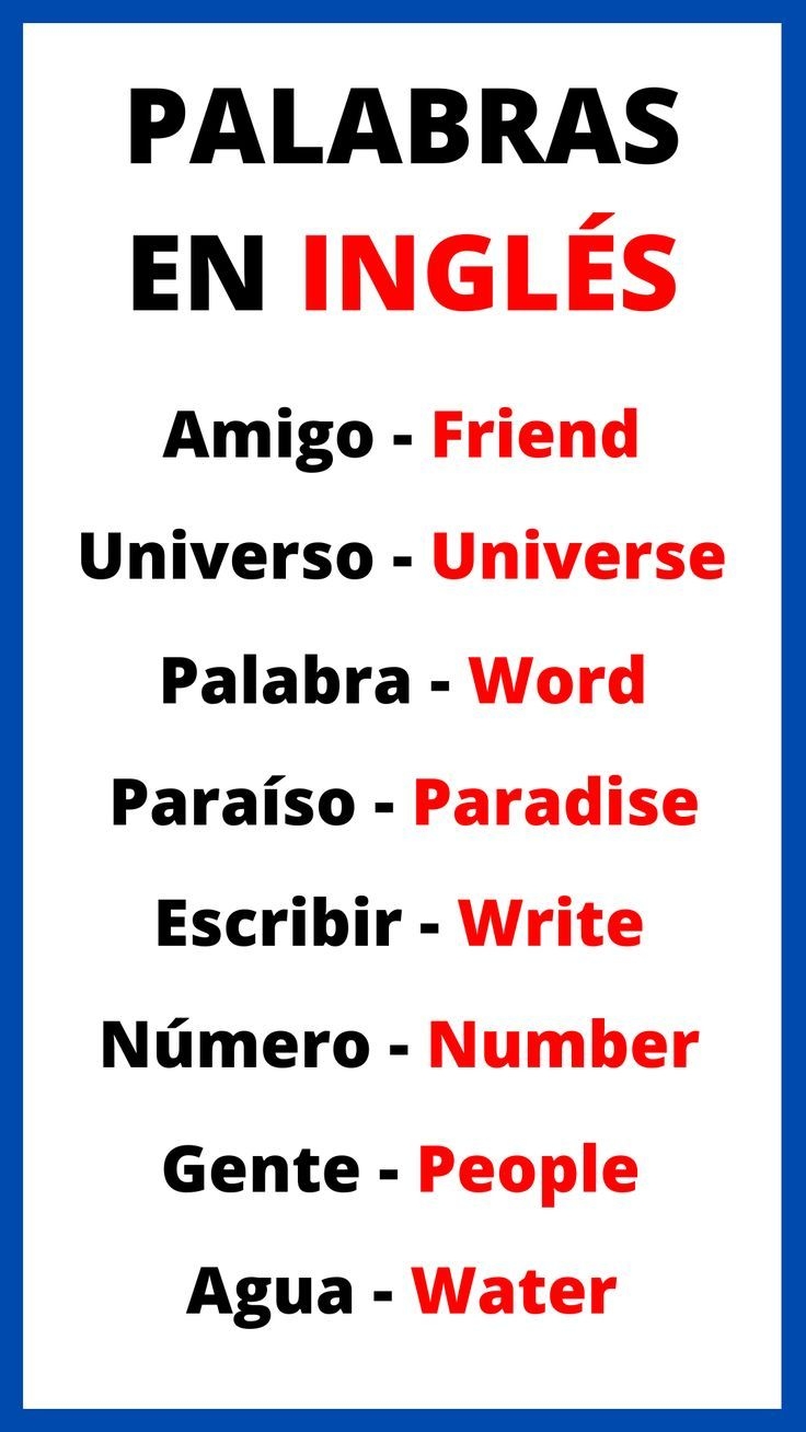  Palabras En Ingl s Para Principiantes 