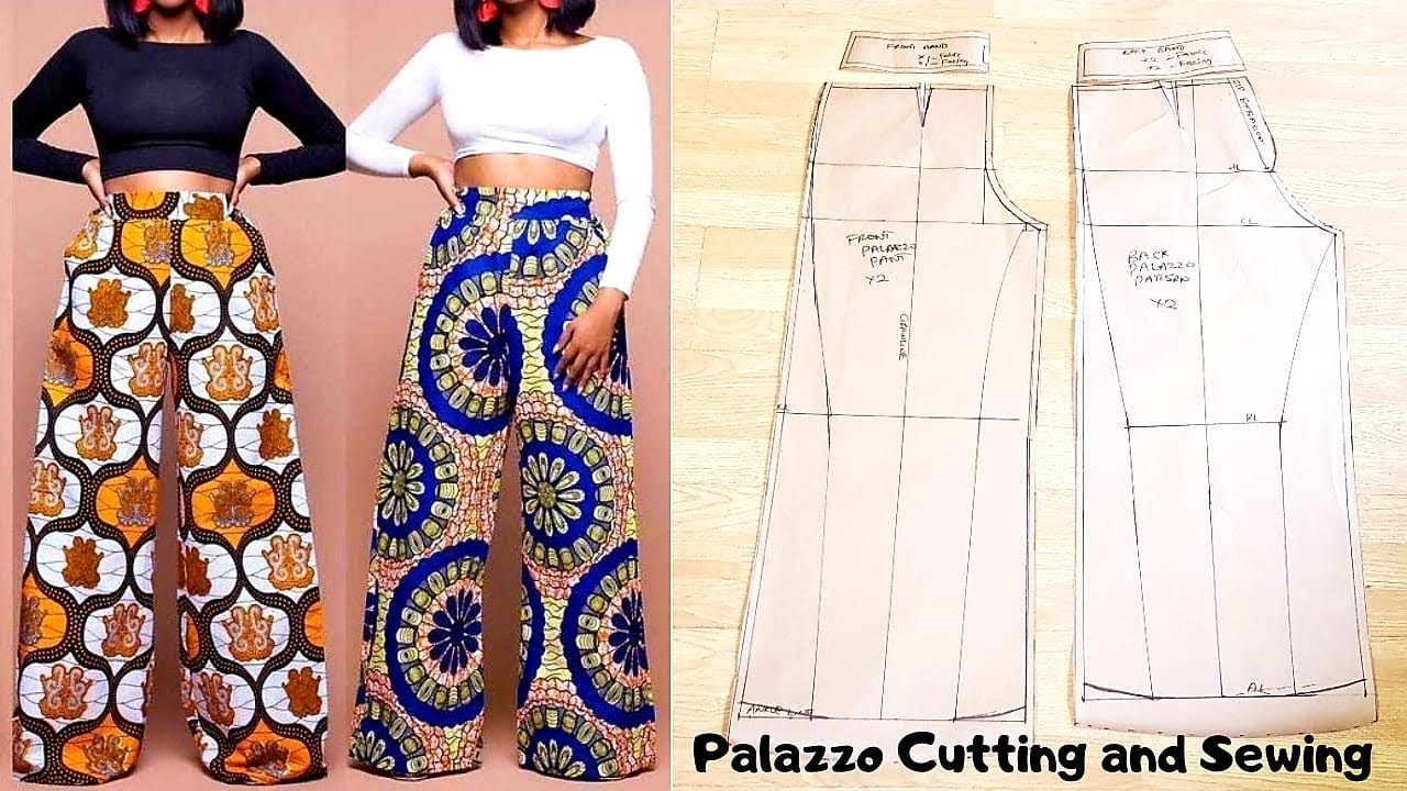 Palazzo Pant Pattern Drafting Cutting And Stitching DETAILED Wide Leg Trouser Pattern Drafting YouTube