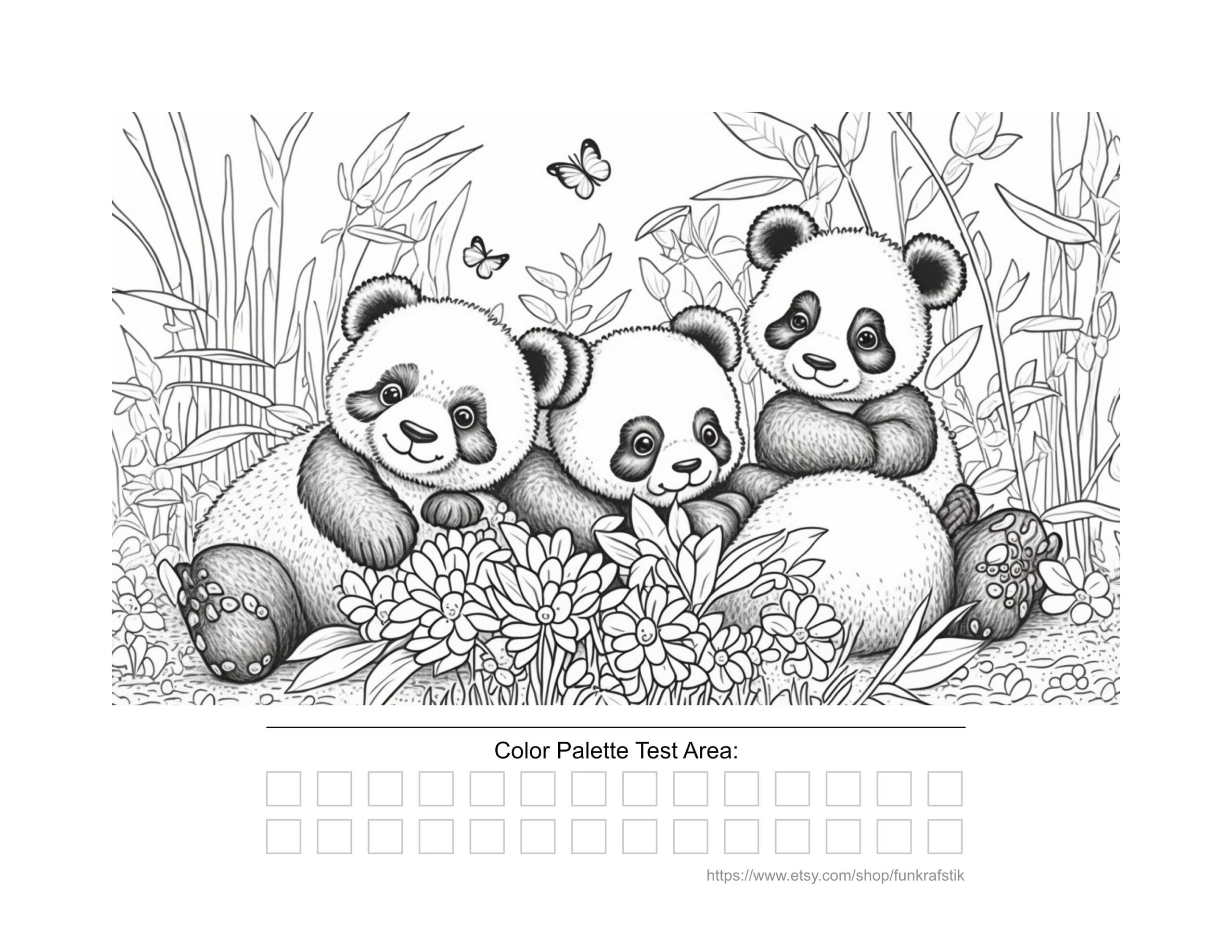 Panda Bear Cubs Coloring Pages For Adults 16 Adult Coloring Pages Printable Adult Coloring Digital File Printable PDF File With BONUS 4 Etsy UK