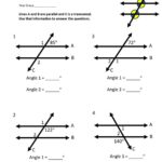 Parallel And Perpendicular Lines With A Trasnversal Line Worksheet Worksheets Library