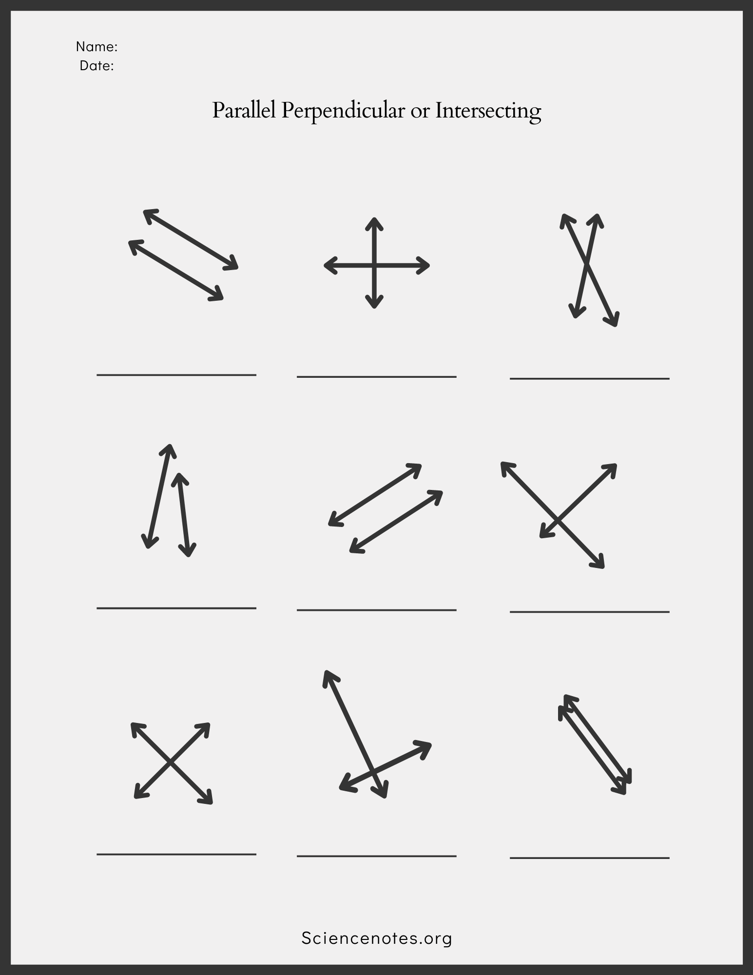 parallel and perpendicular worksheet parallel and perpendicular worksheet