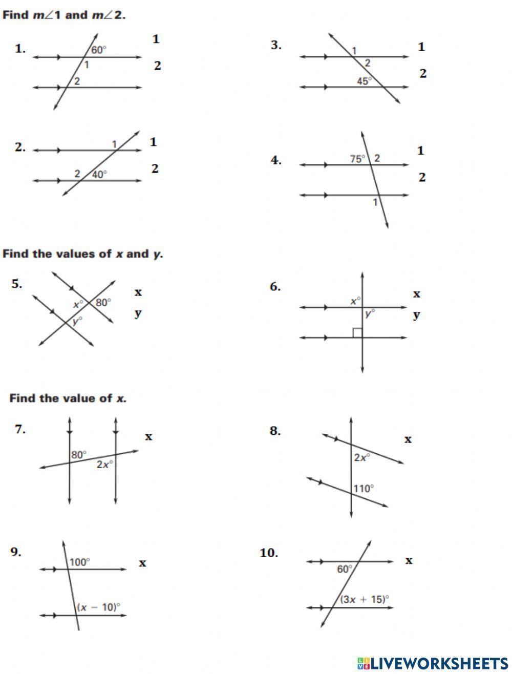 Parallel Lines And Transversals Interactive Worksheet Live Worksheets Library Parallel Lines And Transversals Interactive Worksheet Live Worksheets Library