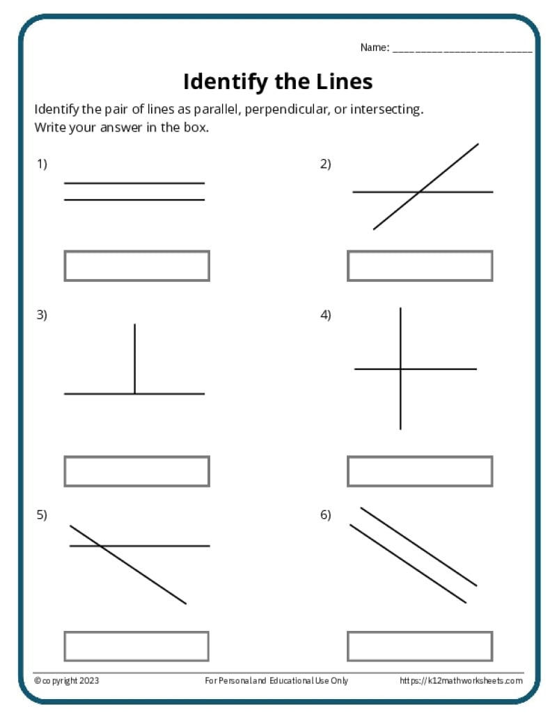 Parallel Perpendicular And Intersecting Lines Worksheets Parallel Perpendicular And Intersecting Lines Worksheets