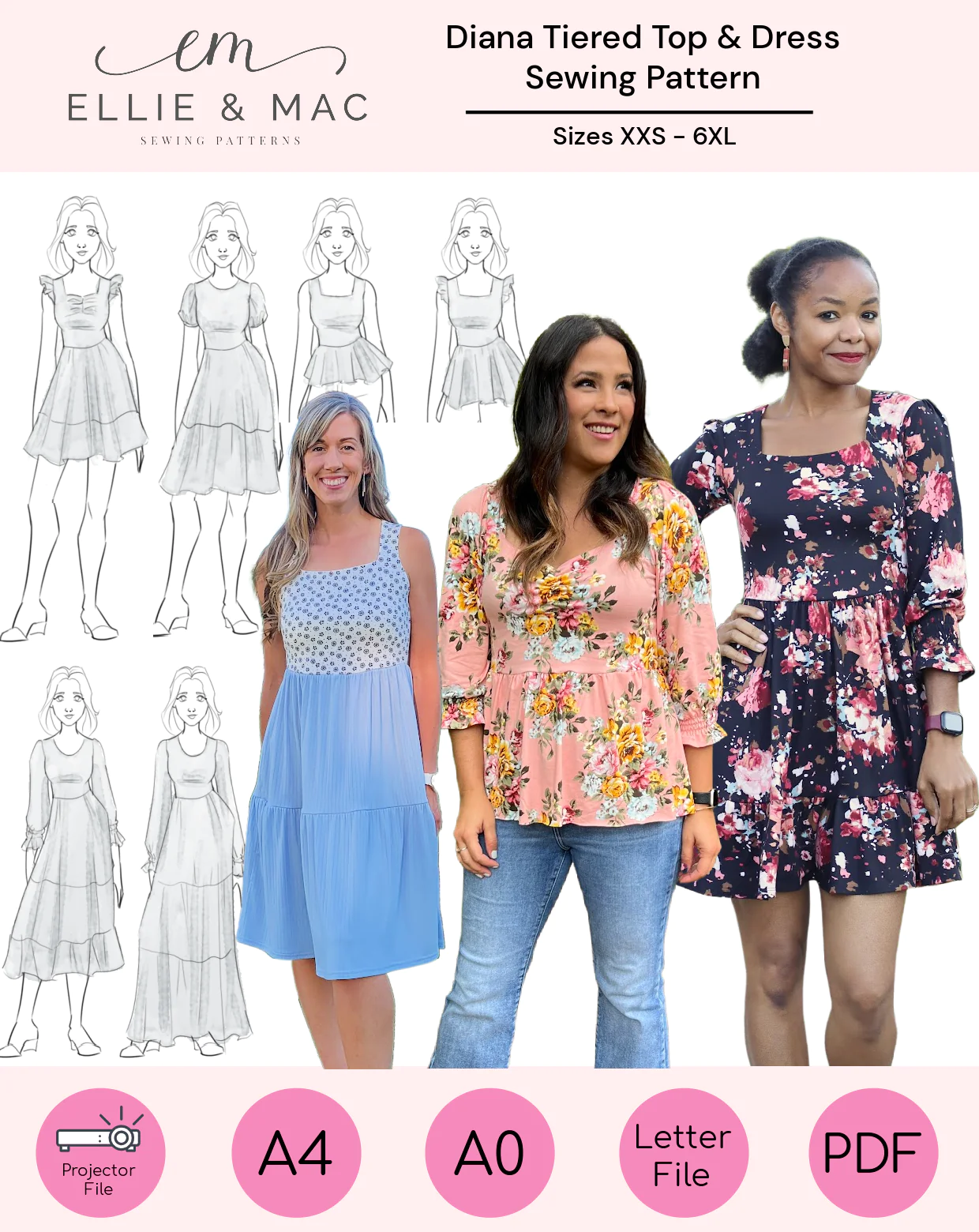 Pattern Review Of The Diana Dress Top Sew And Tell Learn To Sew Clothes That Fit