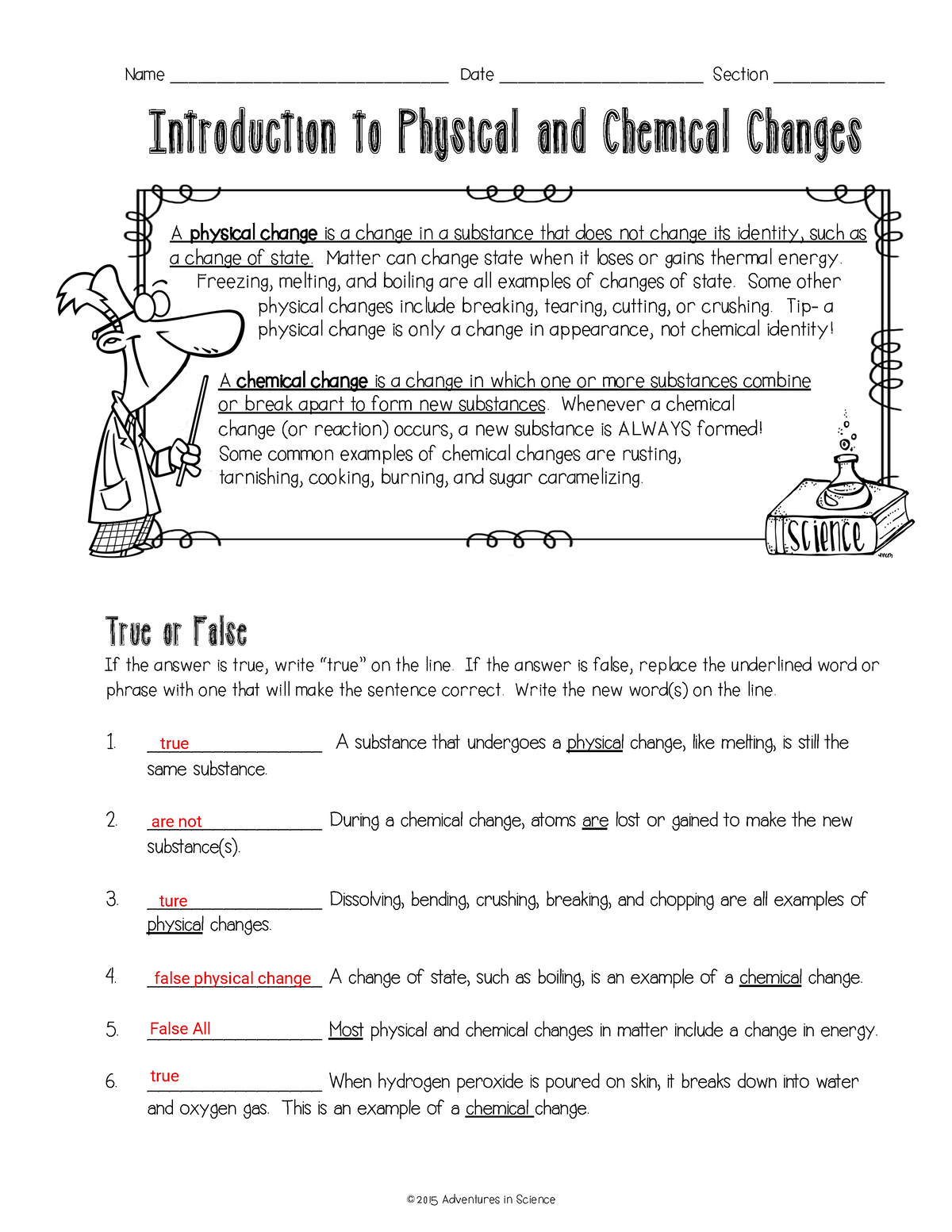 Patton Parker 1 Introduction To Physical And Chemical Changes Worksheets Library Patton Parker 1 Introduction To Physical And Chemical Changes Worksheets Library