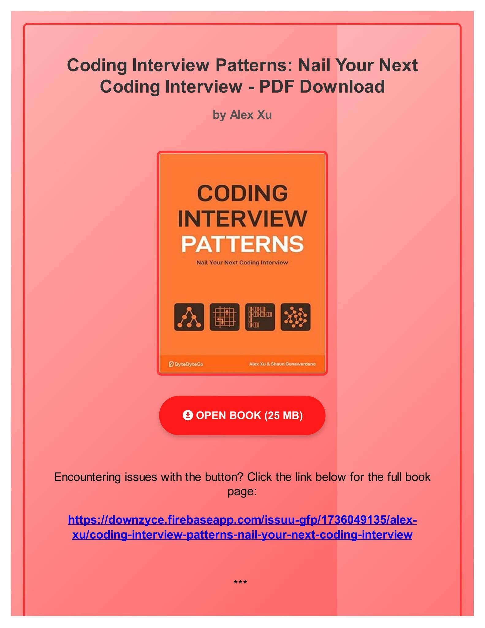 Pdf Ebook Coding Interview Patterns Nail Your Next Coding Interview By Alex Xu By SiennaQuigleyer Issuu
