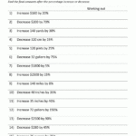 Percentage Increase And Decrease Worksheets