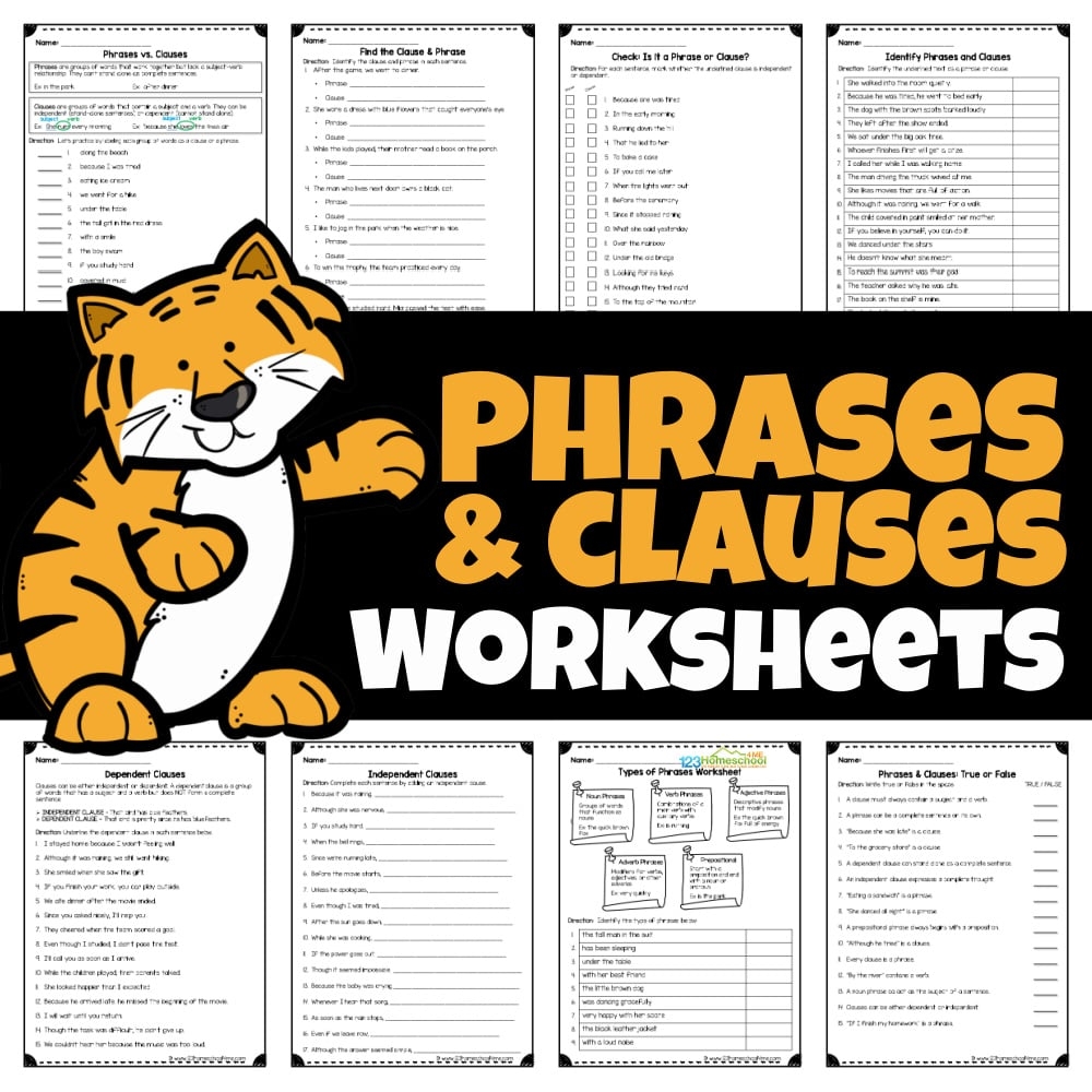Phrases And Clauses Exercises Free Worksheets For 7th 12th Grade Phrases And Clauses Exercises Free Worksheets For 7th 12th Grade