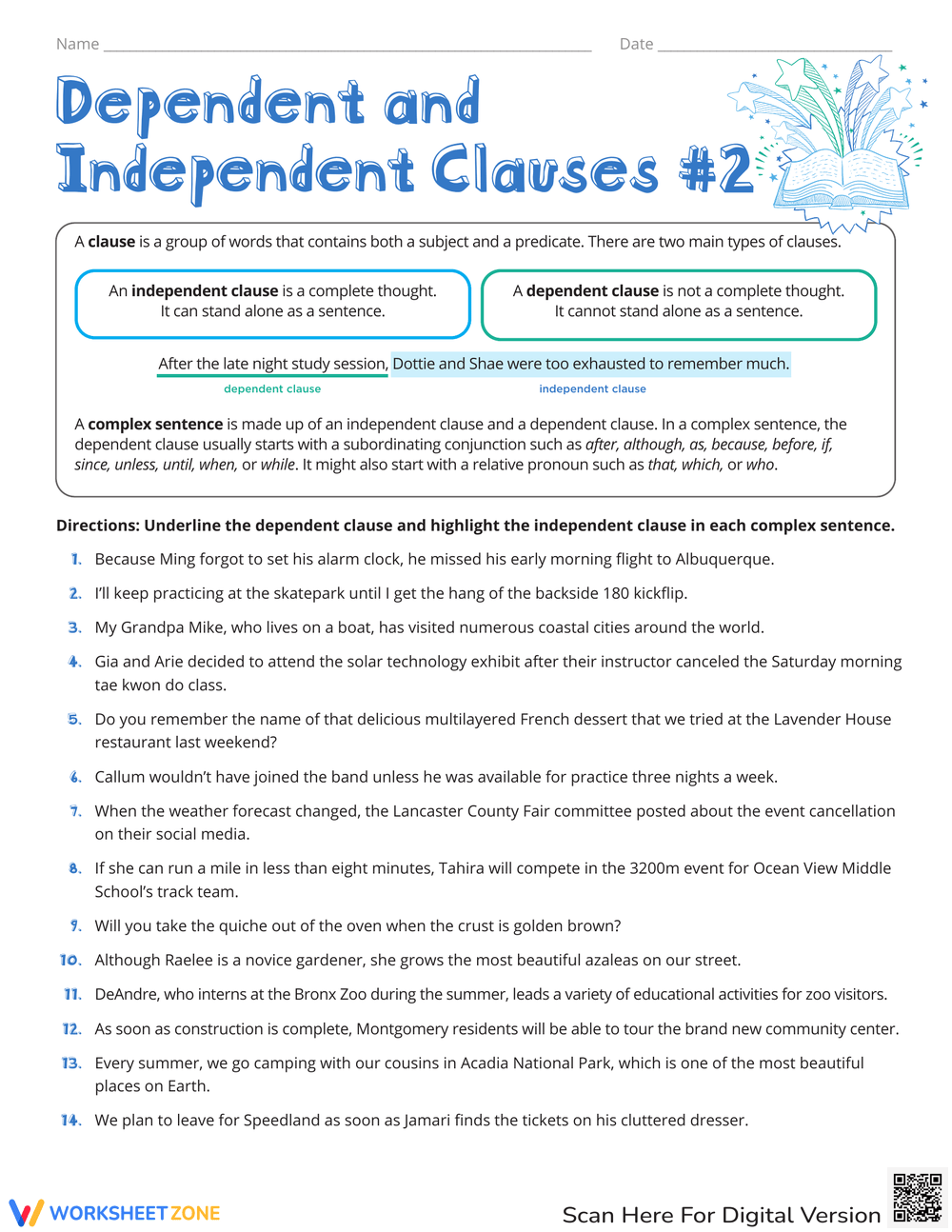 Phrases And Clauses Worksheets Printable Phrases And Clauses Worksheets Printable