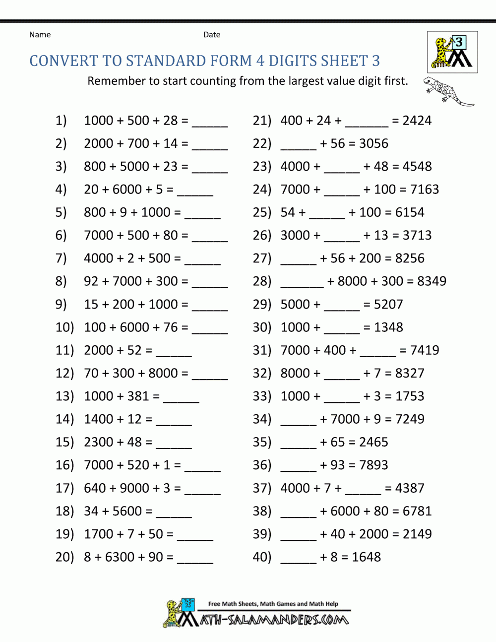 Place Value 4 Digit Numbers Worksheets Library Place Value 4 Digit Numbers Worksheets Library