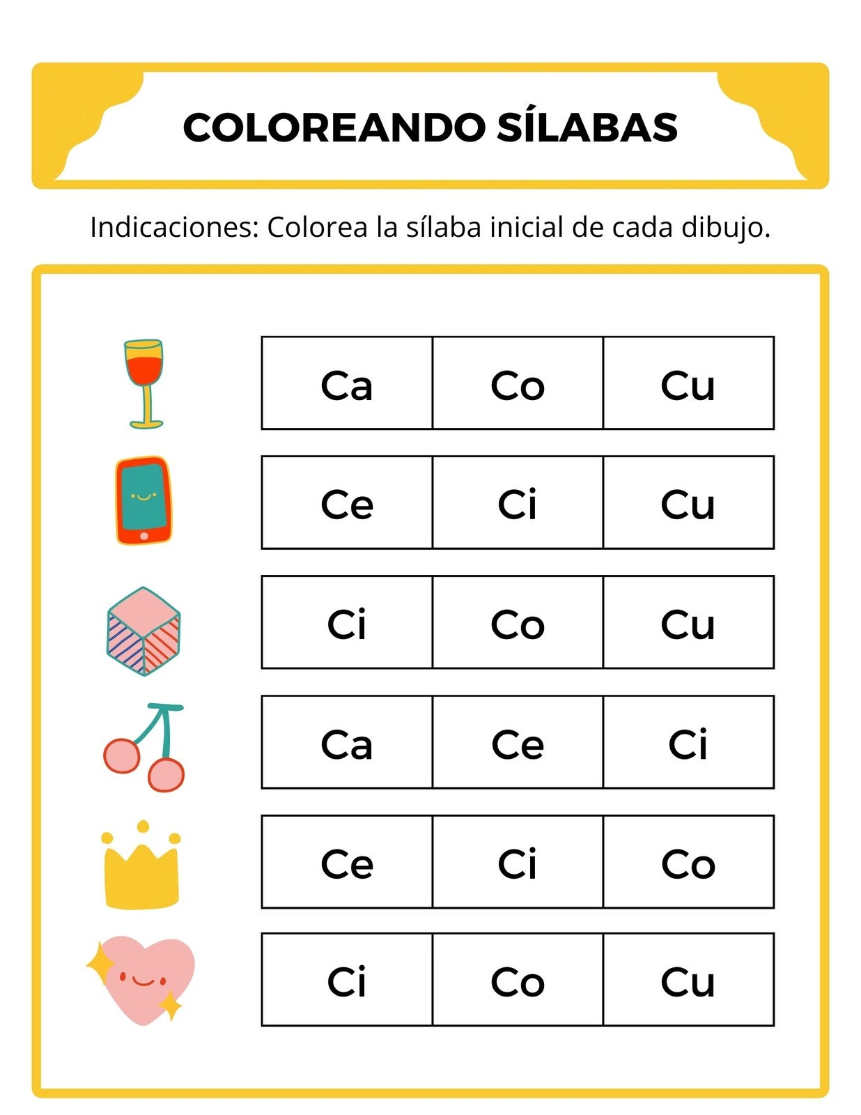 ficha de silabas para primer grado ficha de silabas para primer grado